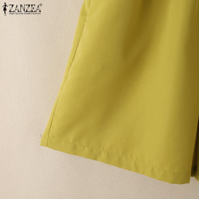 ZANZEA Women Casual Round Neck Sleeveless Summer Short Jumpsuits