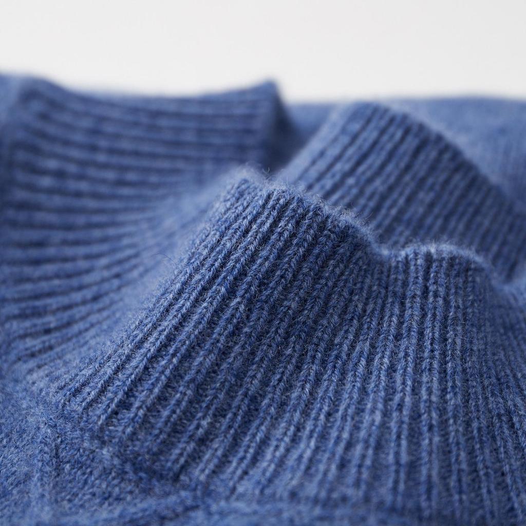 Men's Autumn/Winter Thick Jacquard Wool Sweater - Business Casual Half-High Collar Knitwear