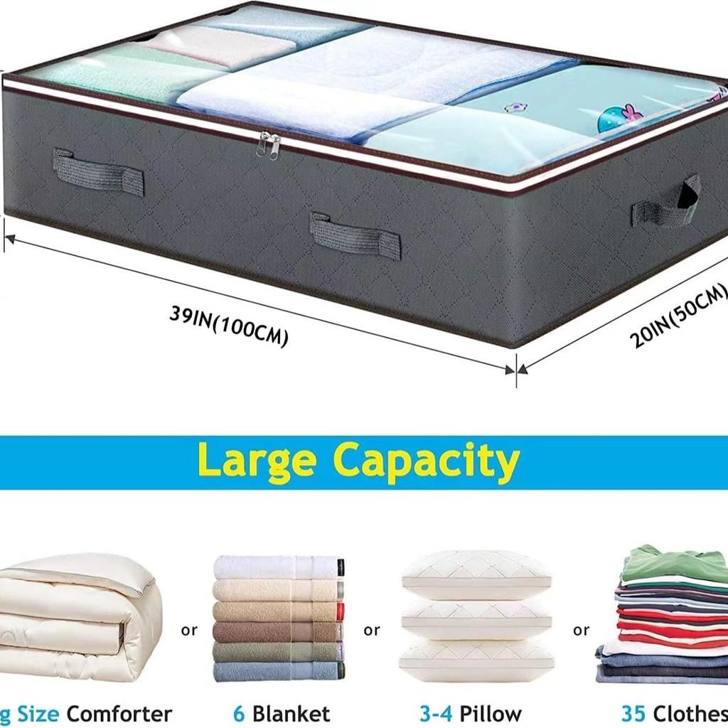 Bed Under Storage Bag With Dual Zippers For Bedroom Organizing And Protection