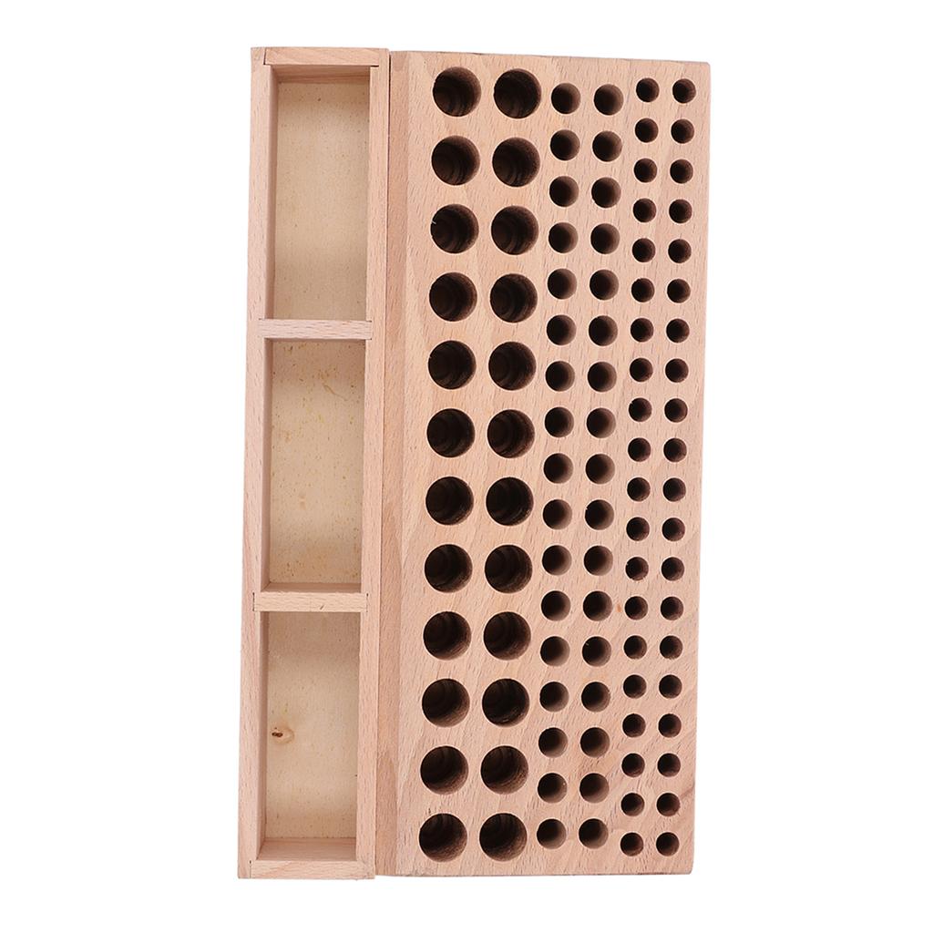 Leather Tool Holder 3 Grid 98 Holes Wooden Leathercraft Tool Rack Leather Working Tool Storage