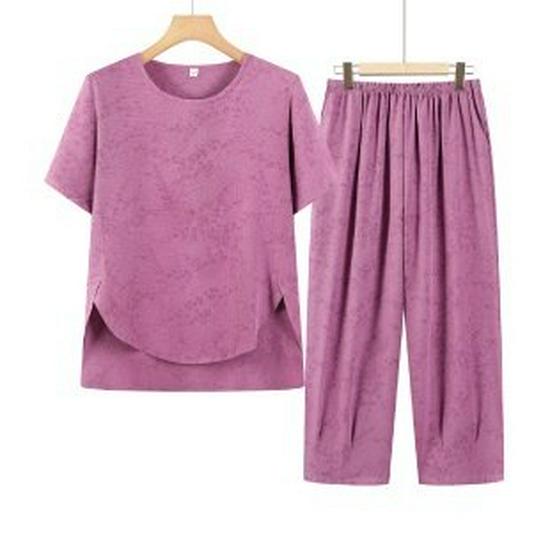 

Women s Summer Set: Grandma s Short-Sleeved T-shirt for 70+ Year Old Ladies 4XL фиолетовый