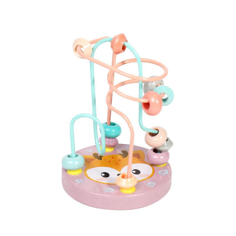 Maluch Labirynt z Koralików Zabawka Matematyczna Drewniana Mini Kółka Roller Coaster Abakus Dzieci Montessori Wczesna Nauka Edukacyjna Prezent dla Dzieci