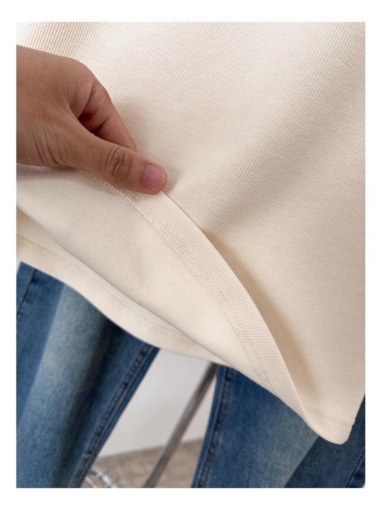 Plus Size Women's Stylish Square Neck Short Sleeve Summer T-shirt - Pure Cotton, Slimming, Up to 200 Jin.