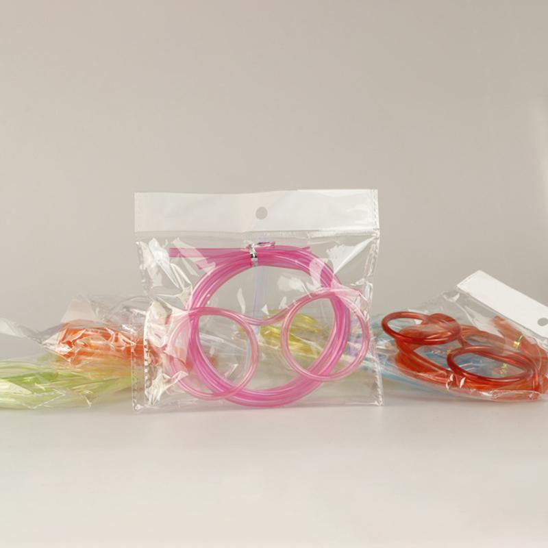 Straw Glasses Funny Soft PVC Glasses Flexible Drinking Straws Kids Party Supplies Bar Supplies Creativity Toy Kids Gift Cup Holders 5