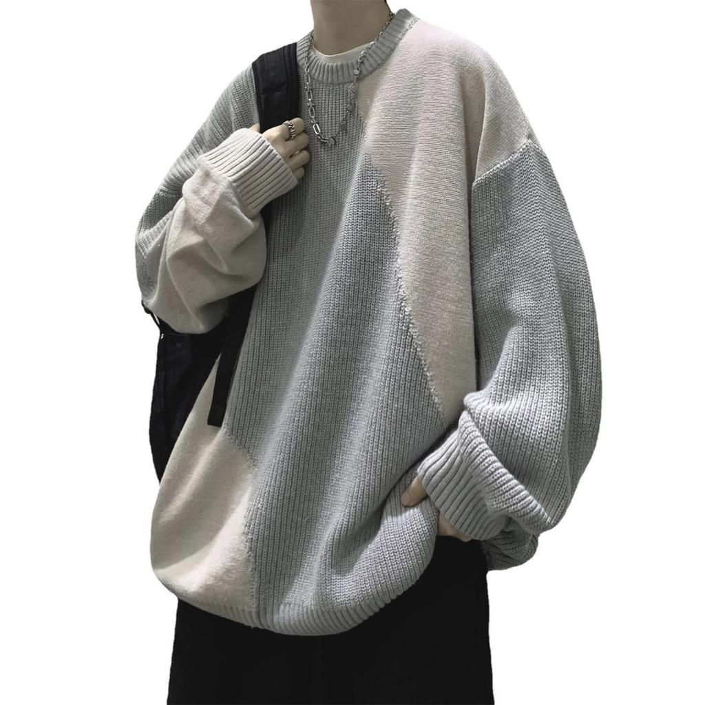 Herren Winter Rundhals Pullover - Trendige amerikanische Marke, einzigartiges Design mit Kontrastfarben