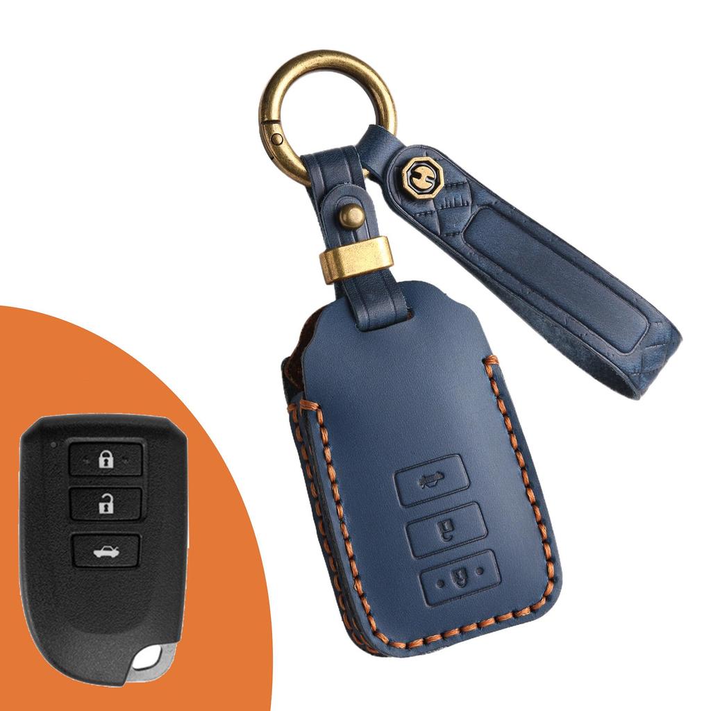 Top Layer Cowhide Key Bag for Toyota Zhixuan X/Yaris/Vios Genuine Leather Key Cover