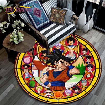 Anime Dragon Ball koberce do obývacího pokoje Koberec Goku Round Carpet Floor Mat Polyester Rug Mat