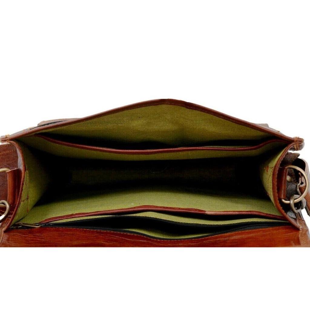 Men's Genuine Briefcase Vintage Leather Messenger Bag Shoulder Laptop Bag