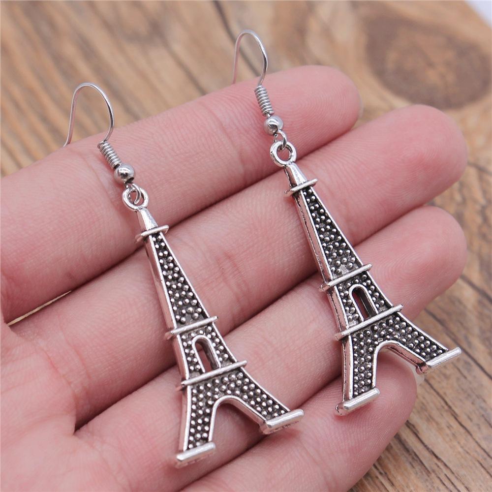40 Styles Hotsale Women Earring Vintage Airplane Rocket Question Mark Tower Pin Scissors DNA Simple Cool Jewelry Handmade Gift