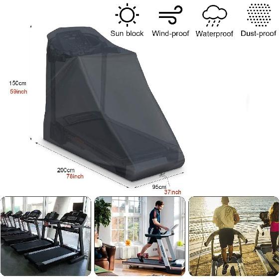 Treadmill Cover Waterproof Outdoor, Dust-Proof Running Machine Cover, Protective Cover for Home Fitness Equipment Treadmill Indoor & Outdoor