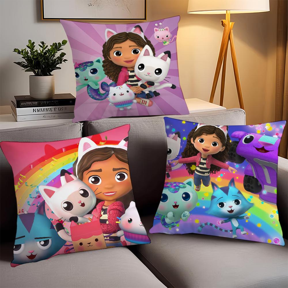 Cartoon cute G-Gabbys D-Dollhouse  Pillow Case Office Cushions Suitable For Sofa Car Bedroom Decorative Cushion Cover