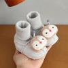 Autumn & Winter Baby Shoes: Unisex Non-Slip, Thick, Warm, Fleece-Lined Socks with Cute Cartoon Designs for 0-12 Months.