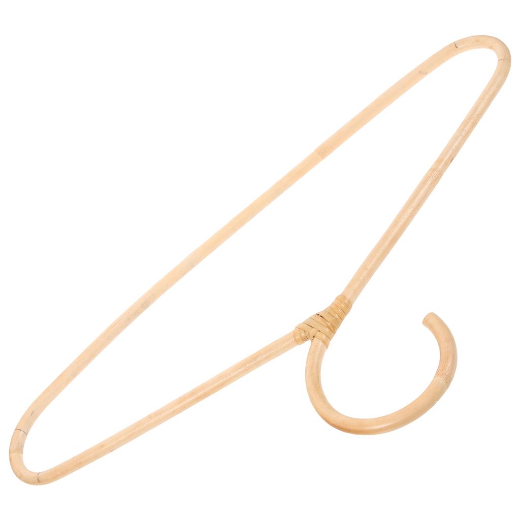Rattan Clothes Hanger Natural Wood Handmade Single Hook Wardrobe Closet Storage Decorative Vintage Adult Kids