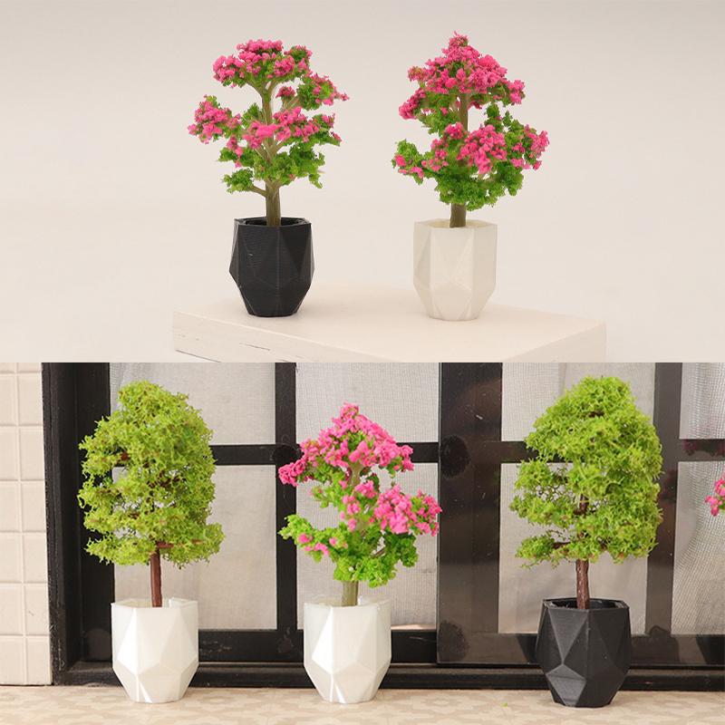 1/12 Scale Dollhouse Simulation Plant Potted Model Mini Home Decoration Micro Garden Landscape Ornaments for Dolls House