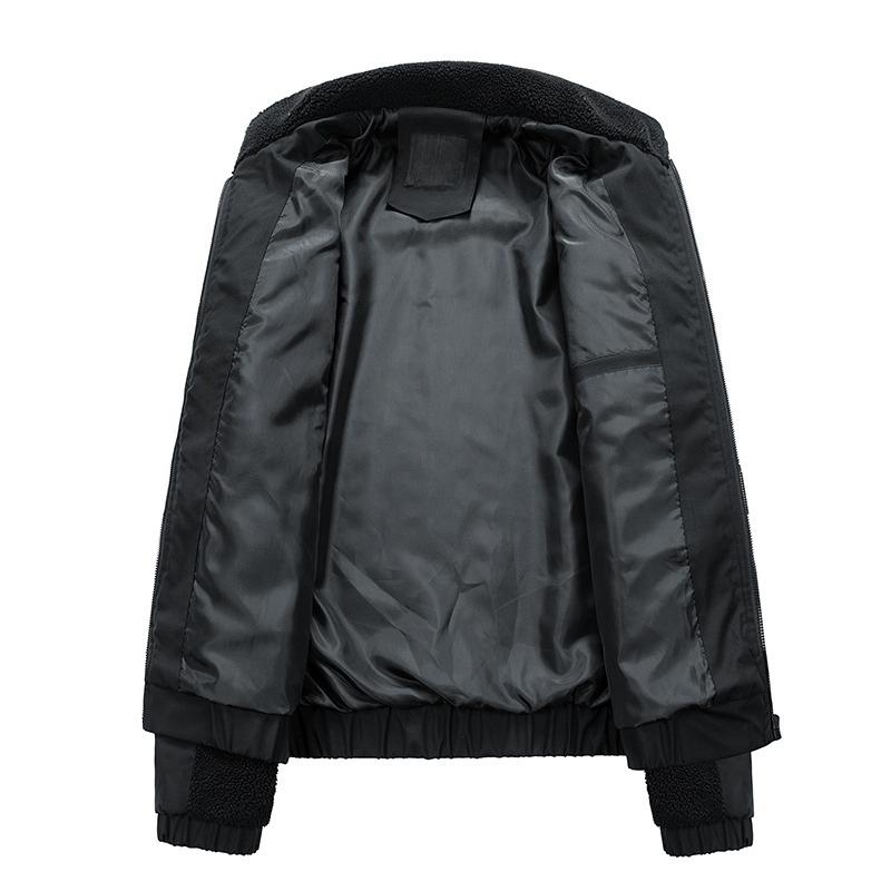 Trendy Young Men's Casual Lamb Wool Jacket Autumn Winter American Style Outerwear for Cross Border