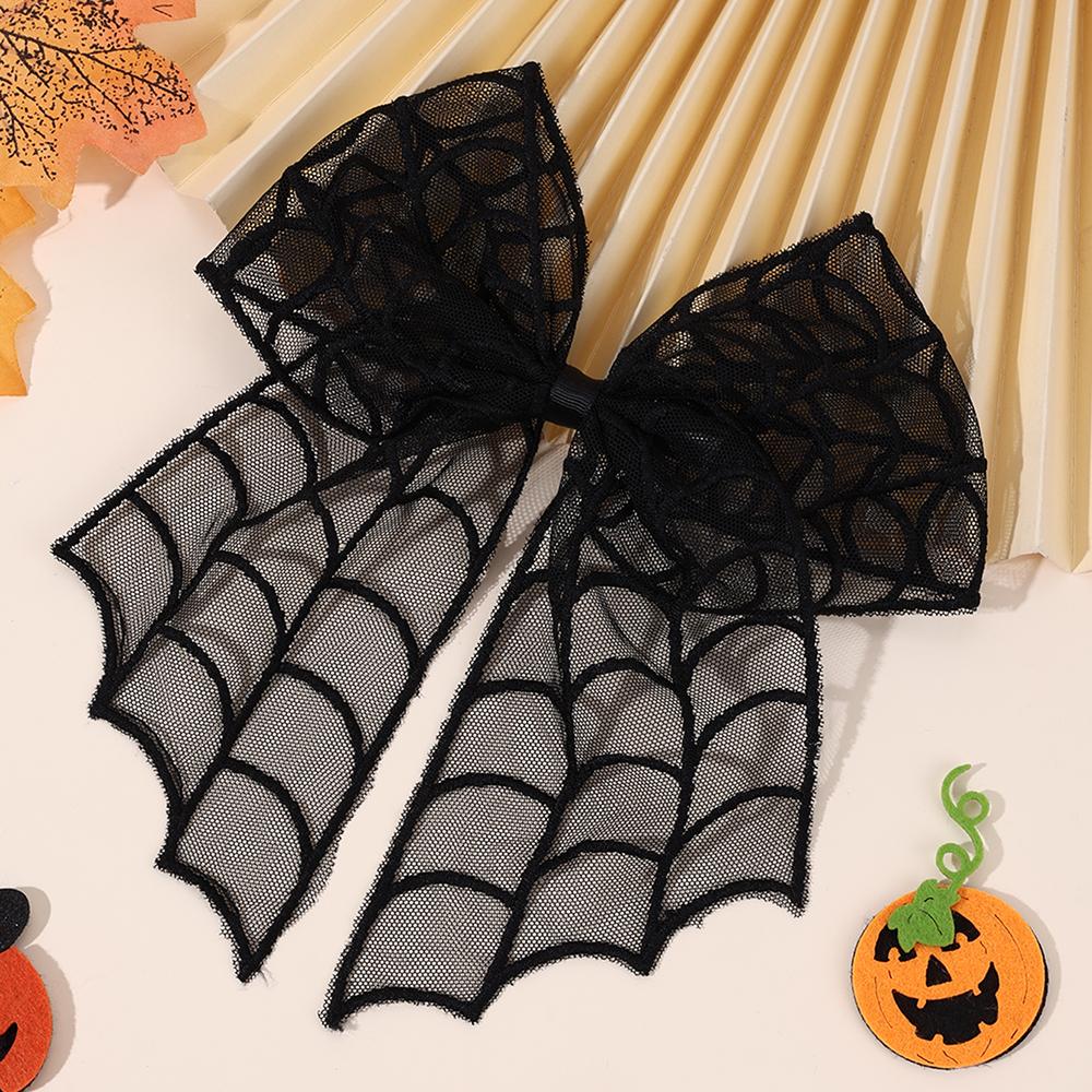Halloween Lace Bow Hair Clips Bat Black Hairpins Girls Women Spooky Festival Costume Decoration Gothic Headwear Hair Accessories