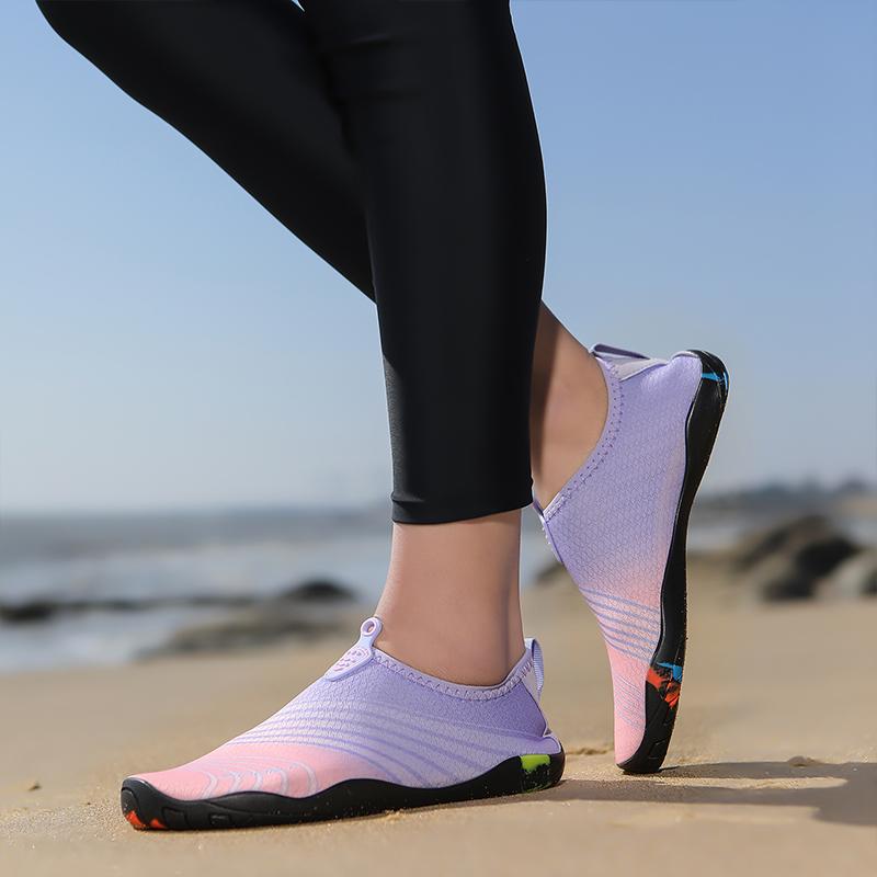 Soft Sole Aqua Shoes for Men Women Breathable Quick Dry Water Sneakers Elastic Slip-on Wading Footwear for Beach Walking Surfing