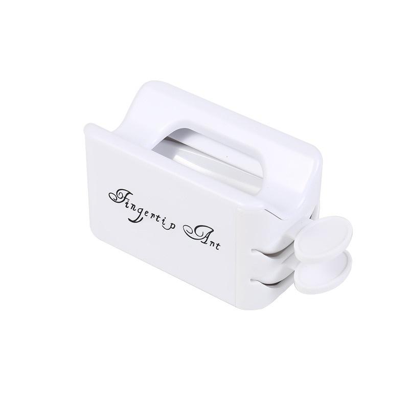 

1 Set White ABS Double Layer French Powder Box Recycled Nail Powder Storage Box Portable Infiltration Powder Container Nail Tool D302 білий