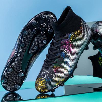 High-top Sock Mouth Football Shoes Men's Long Nail Children Youth Competition Sneakers Football Boots For Kids