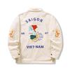 1960's Vietnam War Sukajan Vntage Tokyo Windbreaker Retro Bomber Work Tiger Japanese VIET-NAM Embroidery Map Souvenir Jacket Men