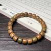 Ethnic Style Green Sandalwood Straight-cut Barrel Beads Bracelet Handmade Boutique Sandalwood Small Bracelet Men's and Women's Wenwan Single Circle