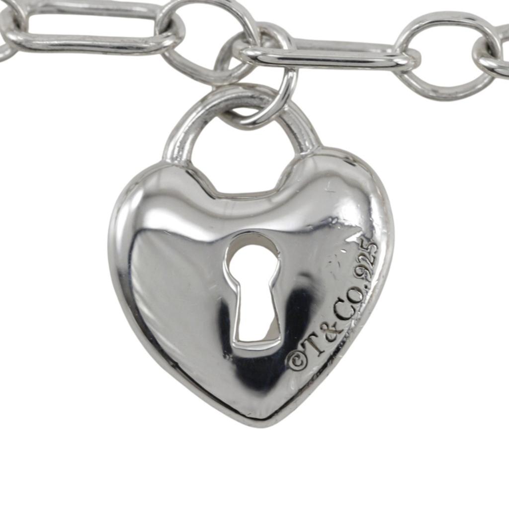 TIFFANY&Co. Heart Lock Charm Bracelet Silver925 2.8g Unisex Used