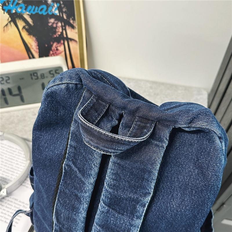 Džínový batoh Ležérní styl Unisex Školní taška Módní cestovní batoh