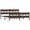 Metal Bed Frame Without Mattress Brown Oak Effect 193 X 203 Cm