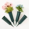 1/2Pcs Cemetery Vase With Spikes Plastic Floral Vase Holder For Gravestone Grave Yard Ground Outdoor Flower Marker Decorations