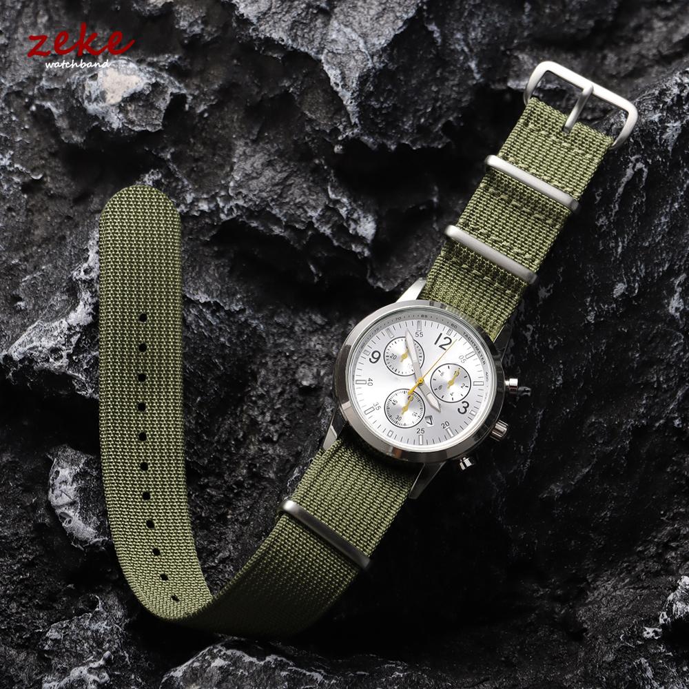 Ribbed Nylon Watchband Nylon Watch Strap 18mm 19mm 20mm 22mm Watchband Accessories for Military Sports Woven Watch Band Bracelet