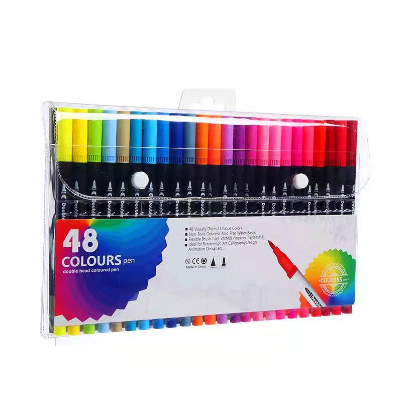 Children's Double-ended Washable Watercolor Pens with Soft Tips