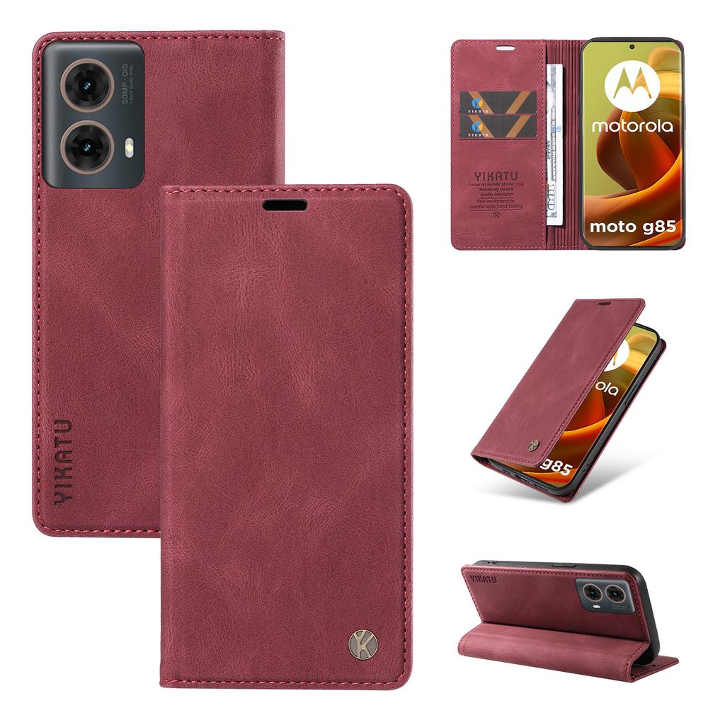 YIKATU YK-004 For Motorola Moto G85 5G/S50 Neo 5G Case Leather Phone Wallet Cover Skin-Touch