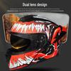 3C Certified Flip-up Dual Visor Full Face Helmet for Men and Women - All Seasons