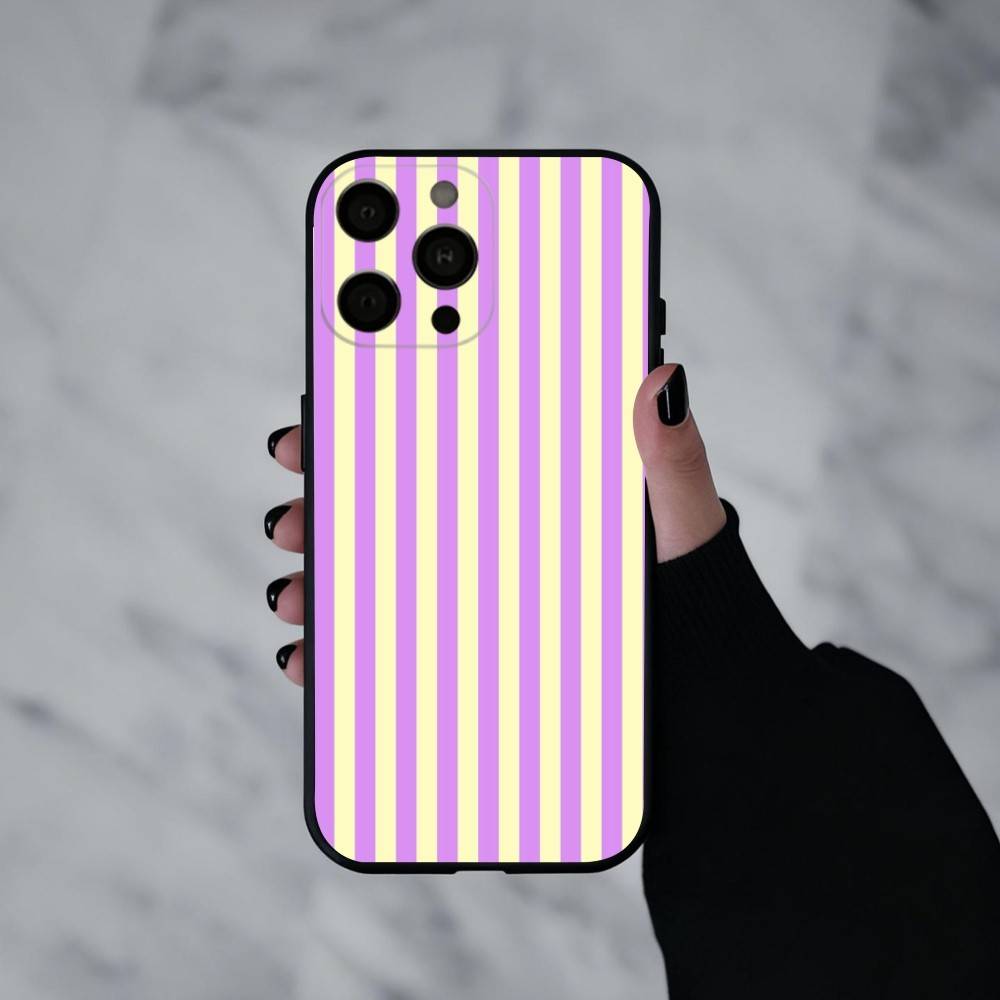 S-Striped Color-Blocking Art P-Pattern  Phone Case For iPhone 17pro,16,15,14,13,12,11 Plus,Pro Max,XS,Soft Silicone Black Cover
