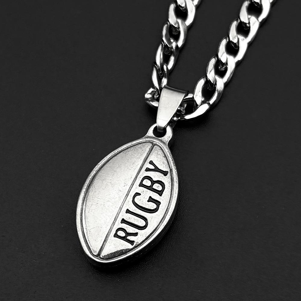 Simple Fashion Rugby Chain For Women Men Stainless Steel Silver Color American Football Male Hiphop Party Necklace Jewelry Gifts