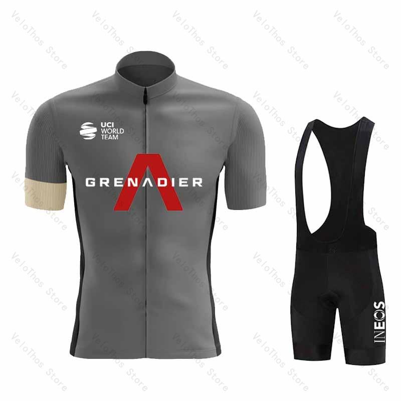 Ineos Grenadier Radsport Set Kurzarm Trikot und Trägerhose Pro Race Fahrradbekleidung Anzug Sommer MTB Kleidung Trikot Atmungsaktiv
