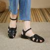 Neue Tasche Kopf leer Sandalen Damen Sommer Damen Flachsohlensandalen Koreanische Version große Größe Schuhe runde Zehen Damenschuhe Gummi weiche Sohle