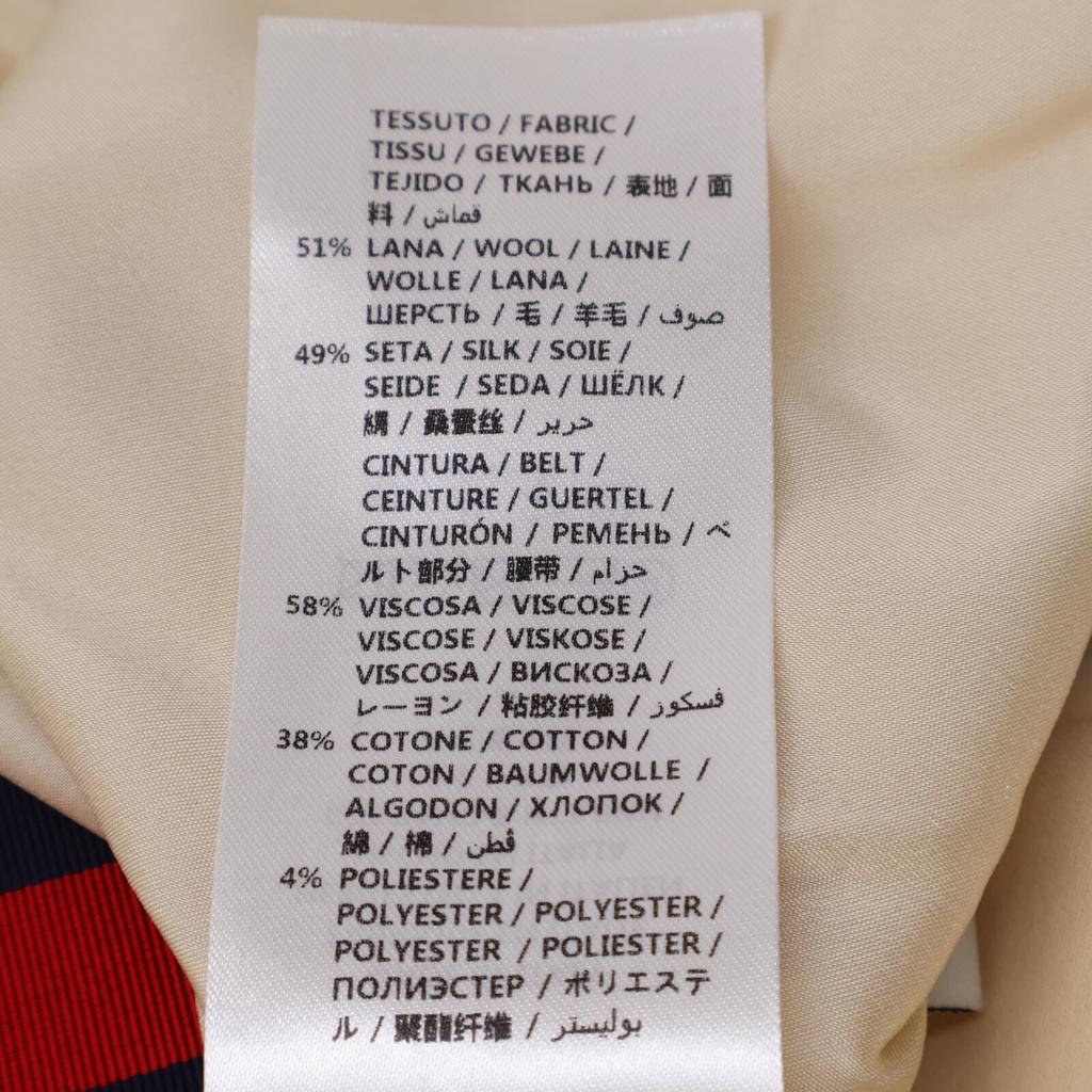 GUCCI 448613 ZHM88 Beige Wool x Silk Grosgrain Web A-line Medium Skirt skirt 38 creamUsed