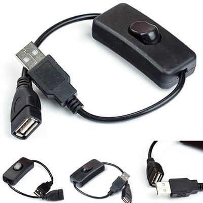 USB Kablosu Erkekten Dişiye Anahtar AÇIK KAPALI Kablo Geçiş LED Lamba Güç Hattı Siyah/Beyaz