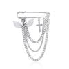 Punk Metal Chain Brooch for Woman and Man Street Fashion Accessories Decoration Hip Hop Suit Jewelry Best Birthday Gift