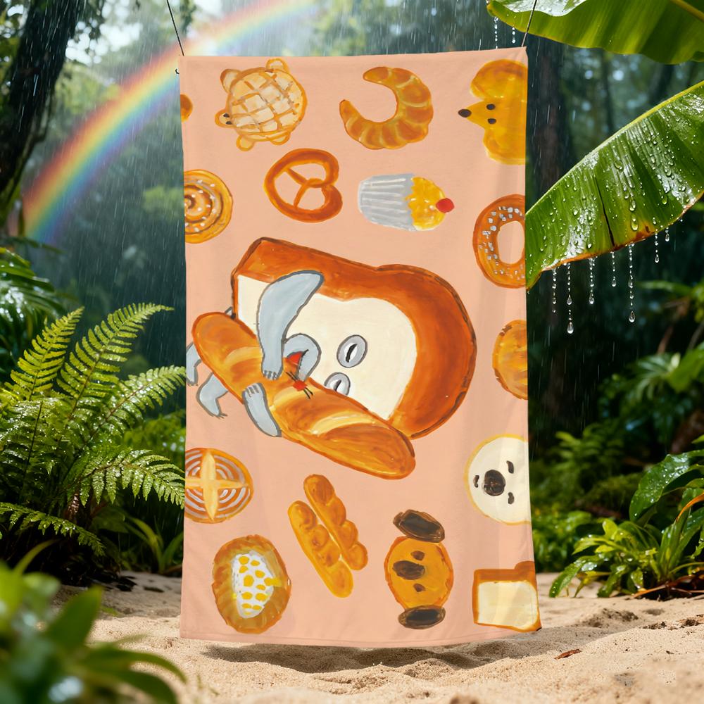 B-bread cute Towel Beach t-thief Quick Dry Soft Pool Towels Gift for Travel Gym Shower Camping sports