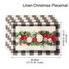 1/4pcs Linen Christmas Placemats Tableware Mat Christmas Decorations For Home Kitchen 2025 Xmas Navidad Noel NewYear Table Decor