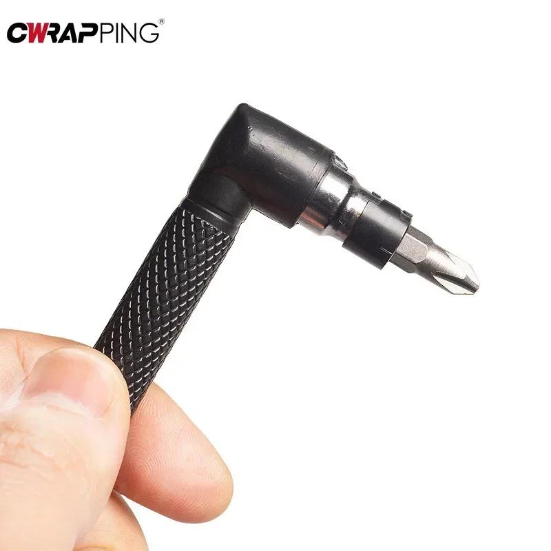 Schwarzer Schraubenschlüssel Mini Doppelende L-Typ 1/4 Sechskant Schraubendreherbit 90 ° Doppelendgriff 6,35 mm Schraubenschlüsselwerkzeug Reparaturgriff Autowerkzeug