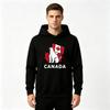 Men's Canada Flag Polar Bear Maple Leaf Print Hoodie Winter Casual Long Sleeve Warm Hooded Sweatshirt Men Daily Streetwear Pullover Tops