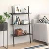 VidaXL Leaning 3-Tier Bookshelf Bookcase Freestanding Shelf Storage Unit Ladder Shelf Home Interior Black 336372