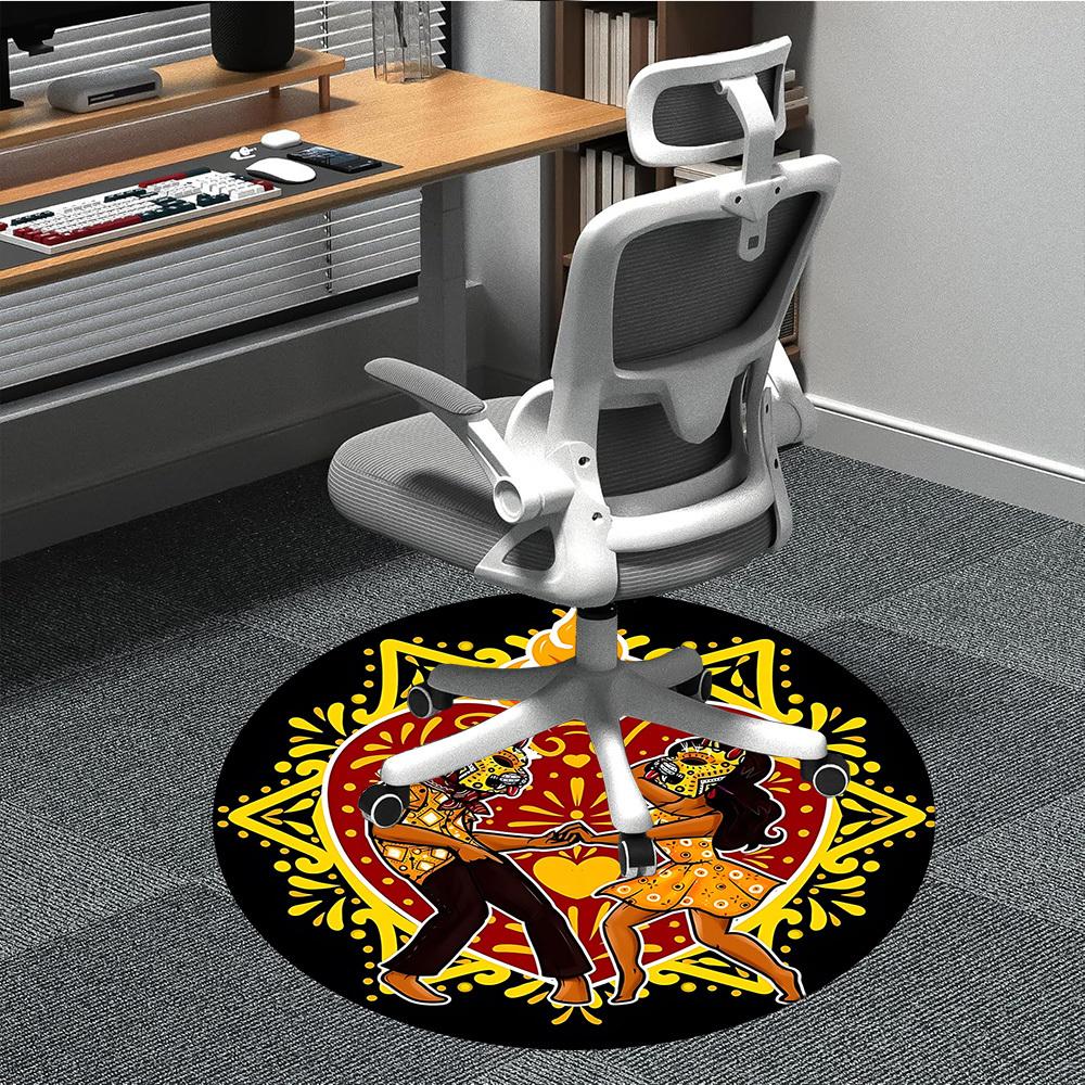 

1pc Day of the Dead Chair Carpet for Office, Soft Comfortable Mat For Office, Living Room, Bedroom, Machine Washable Carpet yy251112066 80cm by 80cm