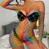 Womens Lingerie Swimwear Bodysuit Fishnet Dress Lace Mini