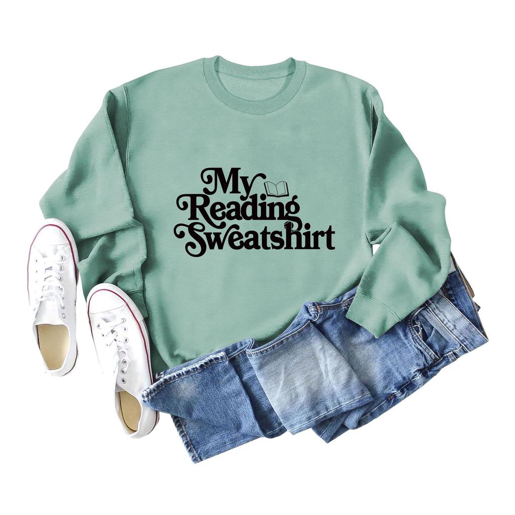 Cross-Border European & American Fashion Casual Letter Print Round Neck Sweatshirt