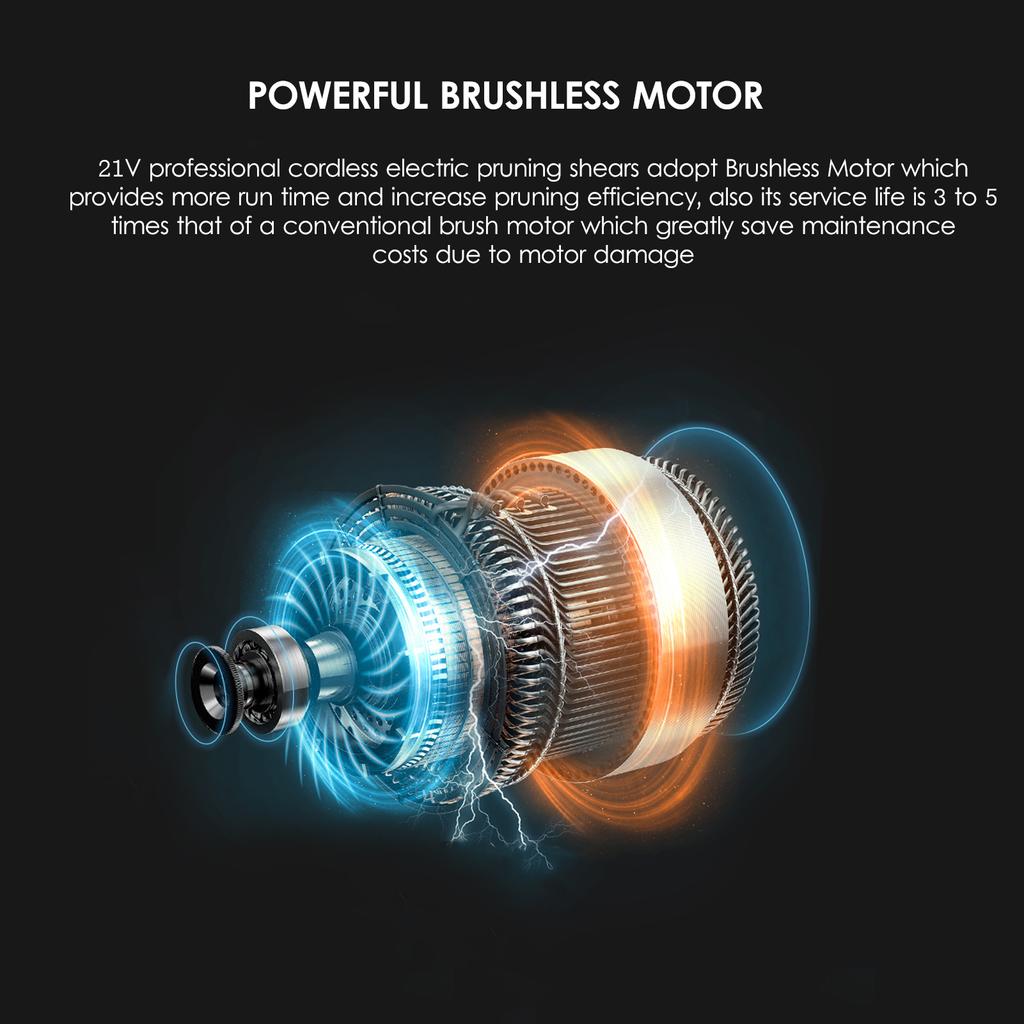 Akumulatorowe elektryczne nożyce do przycinania 21V bezszczotkowe, zasilane akumulatorem litowym 10Ah, do drzew