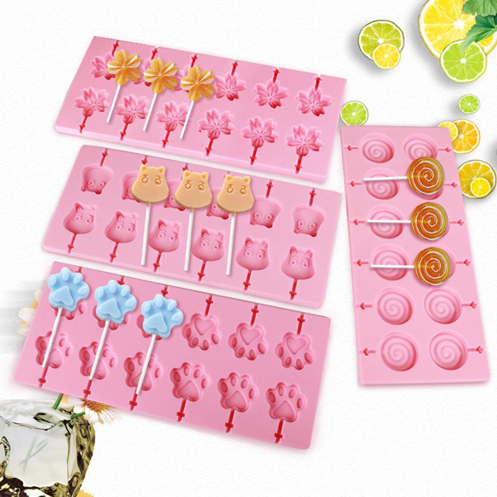 12/66 Cavity Silicone Hard Candy Molds Gummy Chocolate Molds for Lollipop Candy